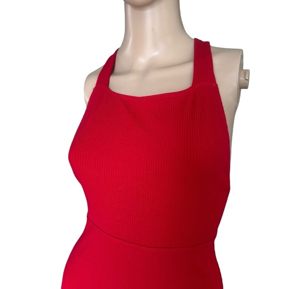 💋 Reformation Janelle Red Ribbed
Backless Mini Dress💋 - Picture 6 of 16